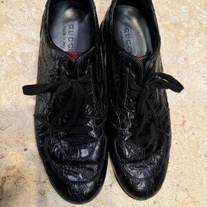Gucci Black Crocodile Shoes - Mens Size 10.5